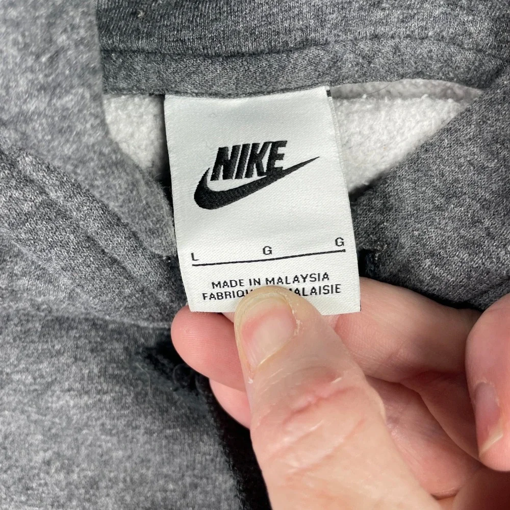 Nike Hoodie Mens Large Charcoal Heather Sportswear Club Fleece BV2654-071